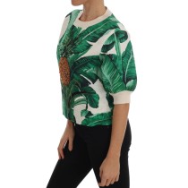 Dolce & Gabbana Tropischer Pullover mit Pailletten - Lush Greenery Edition