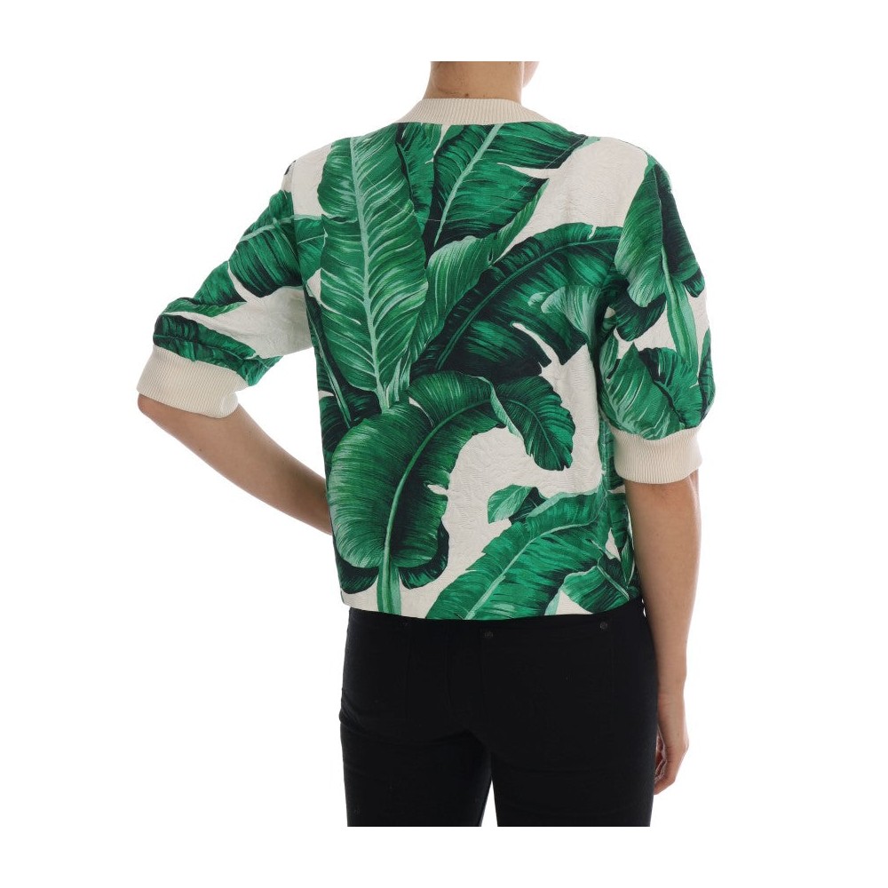 Dolce & Gabbana Tropischer Pullover mit Pailletten - Lush Greenery Edition