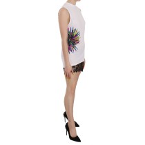 Dsquared² Schickes weißes ärmelloses Tunikakleid