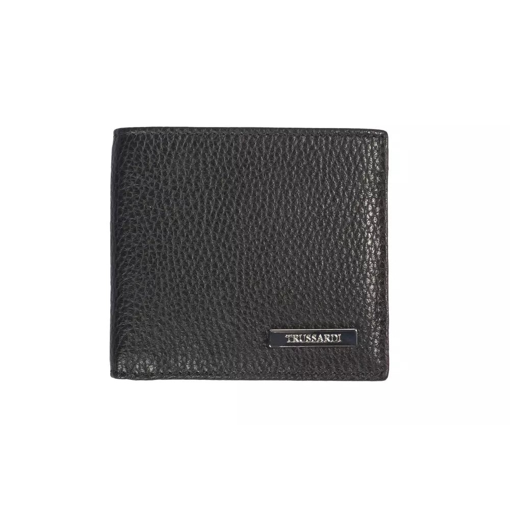 Trussardi Schwarzes Leder Portemonnaie für Männer