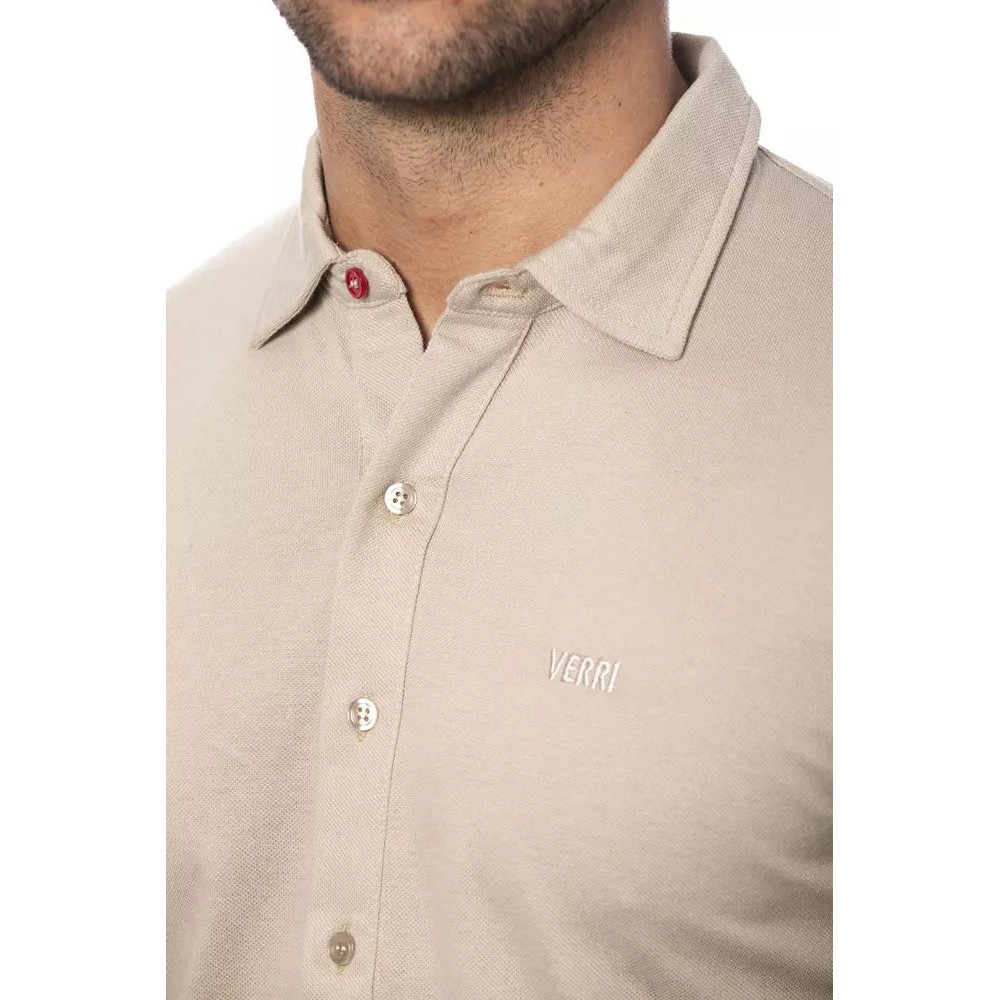 Verri Beige Baumwolle Männer Hemd