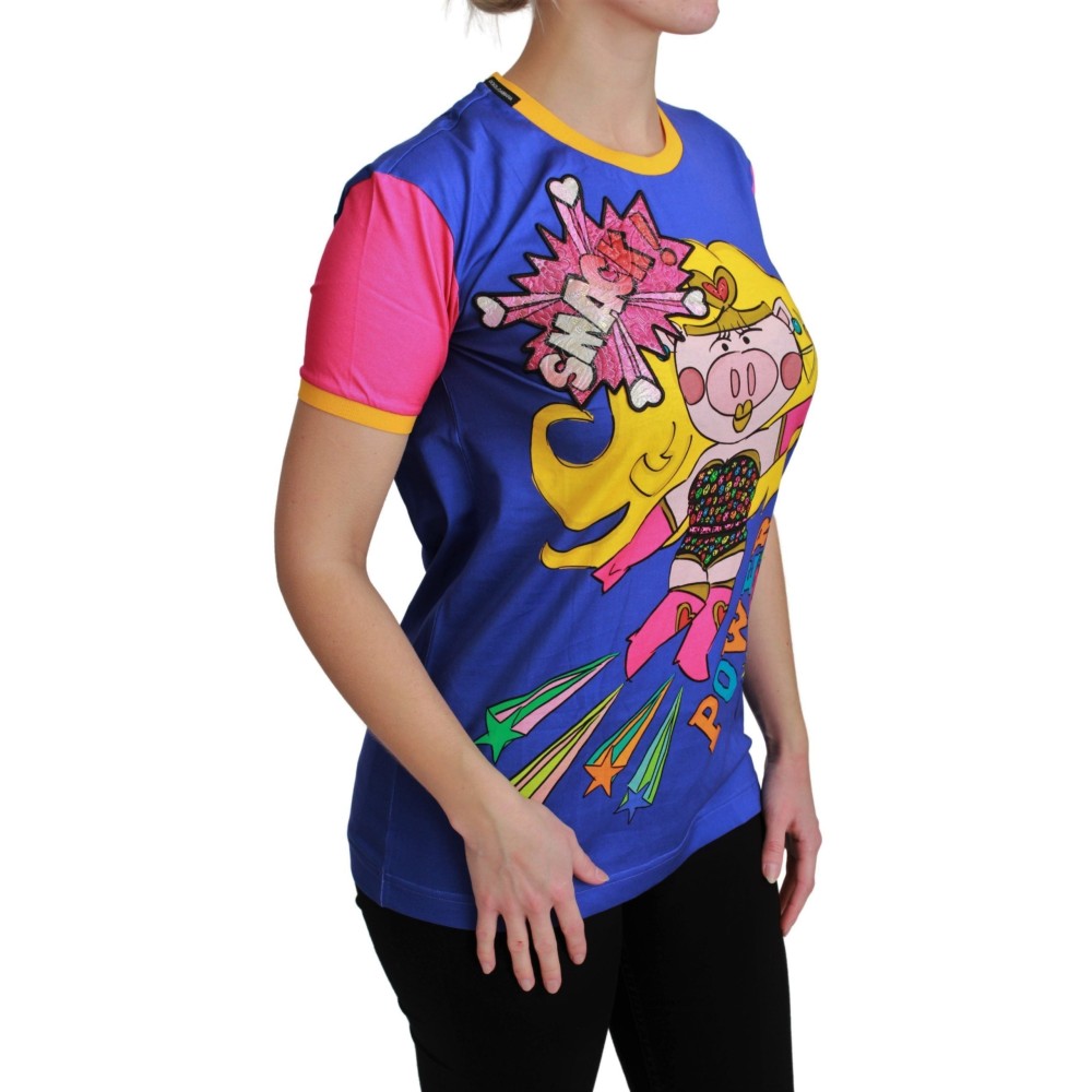 Dolce & Gabbana Schickes Baumwoll-T-Shirt mit Rundhalsausschnitt und Supergirl-Motiv