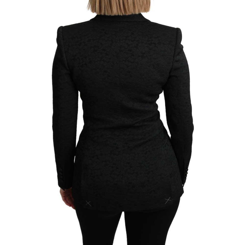 Dolce & Gabbana Eleganter einreihiger Blazer aus schwarzem Brokat