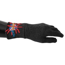 Dolce & Gabbana Graue Schurwoll-Unisex-Handschuhe