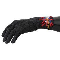 Dolce & Gabbana Graue Schurwoll-Unisex-Handschuhe