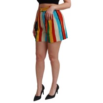 Dolce & Gabbana Mehrfarbig gestreifte High-Waist-Shorts