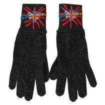 Dolce & Gabbana Graue Schurwoll-Unisex-Handschuhe