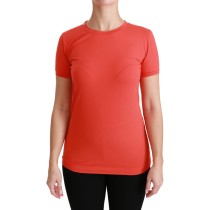 Moschino Schickes graues Baumwoll-T-Shirt mit Rundhalsausschnitt und rosa Akzenten