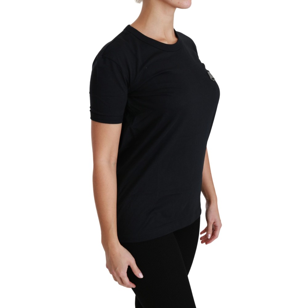 Dolce & Gabbana Elegantes blaues Amore Tee mit Rundhalsausschnitt