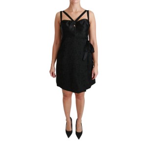 Dolce & Gabbana Elegantes Schwarzes Jacquard Etuikleid