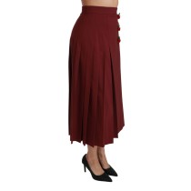 Dolce & Gabbana Eleganter roter Rock mit hoher Taille aus Schurwolle