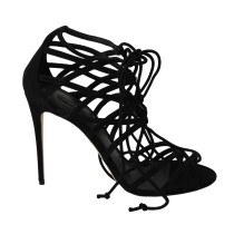 Dolce & Gabbana Elegante schwarze Wildleder-Gladiator-Stilettos