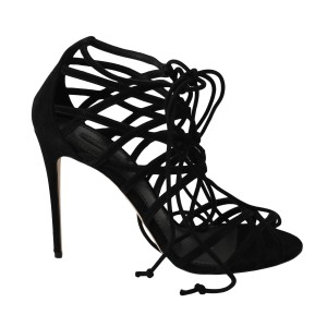 Dolce & Gabbana Elegante schwarze Wildleder-Gladiator-Stilettos