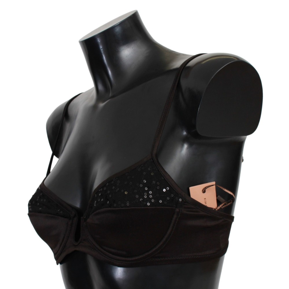 Ermanno Scervino Brauner Balconette-BH mit Pailletten