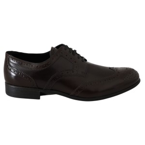 Dolce & Gabbana Elegante Oxford-Flats aus braunem Leder