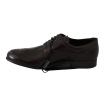 Dolce & Gabbana Elegante Oxford-Flats aus braunem Leder
