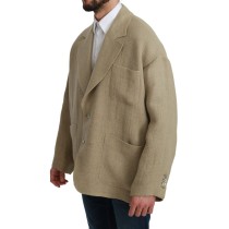 Dolce & Gabbana Schicker einreihiger Blazer aus Jute in Beige