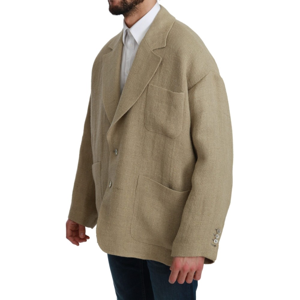 Dolce & Gabbana Schicker einreihiger Blazer aus Jute in Beige