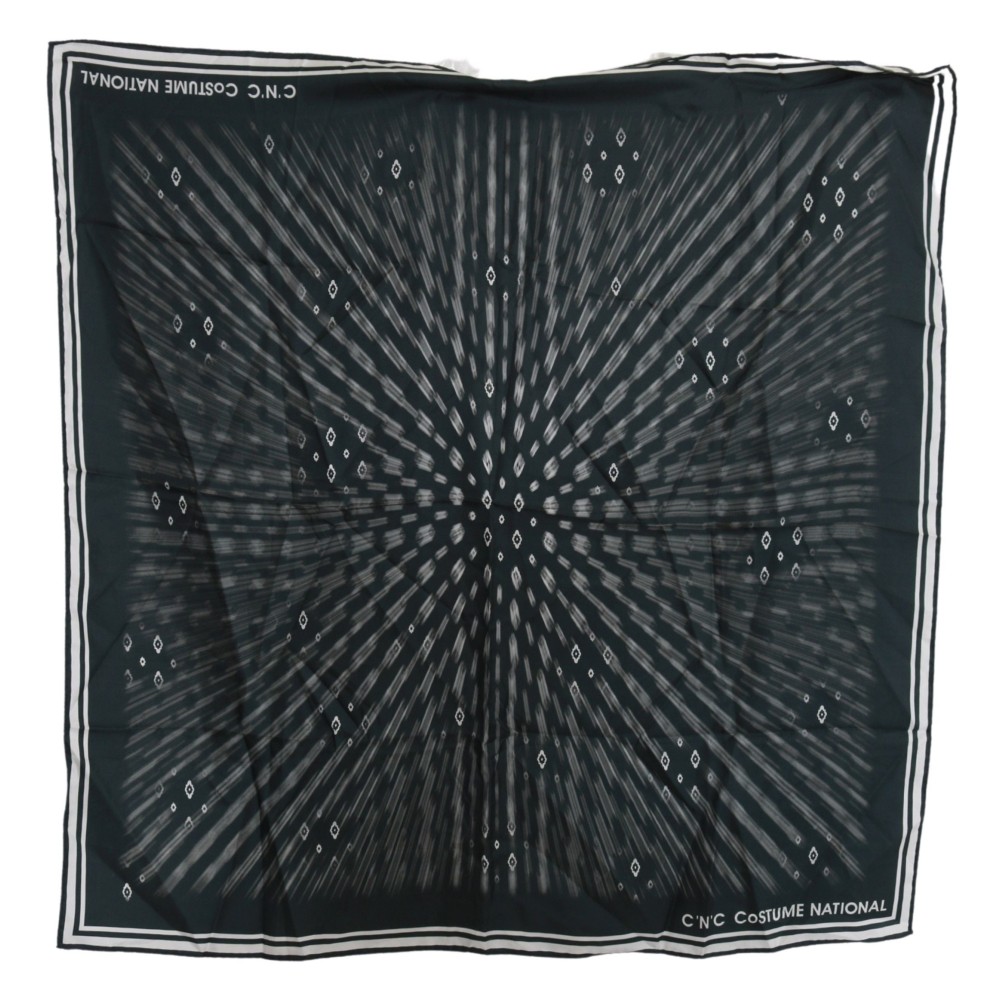 Costume National Elegantes bedrucktes blaues Seidentuch