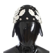 Dolce & Gabbana Eleganter Cloche-Hut aus schwarzer Wolle mit Blumenmuster