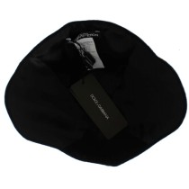 Dolce & Gabbana Eleganter Cloche-Hut aus schwarzer Wolle mit Blumenmuster