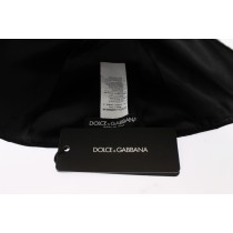 Dolce & Gabbana Eleganter Cloche-Hut aus schwarzer Wolle mit Blumenmuster