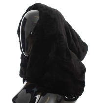Dolce & Gabbana Schicker schwarzer Wiesel Pelz Kapuzenschal Wrap
