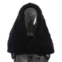 Dolce & Gabbana Schicker schwarzer Wiesel Pelz Kapuzenschal Wrap