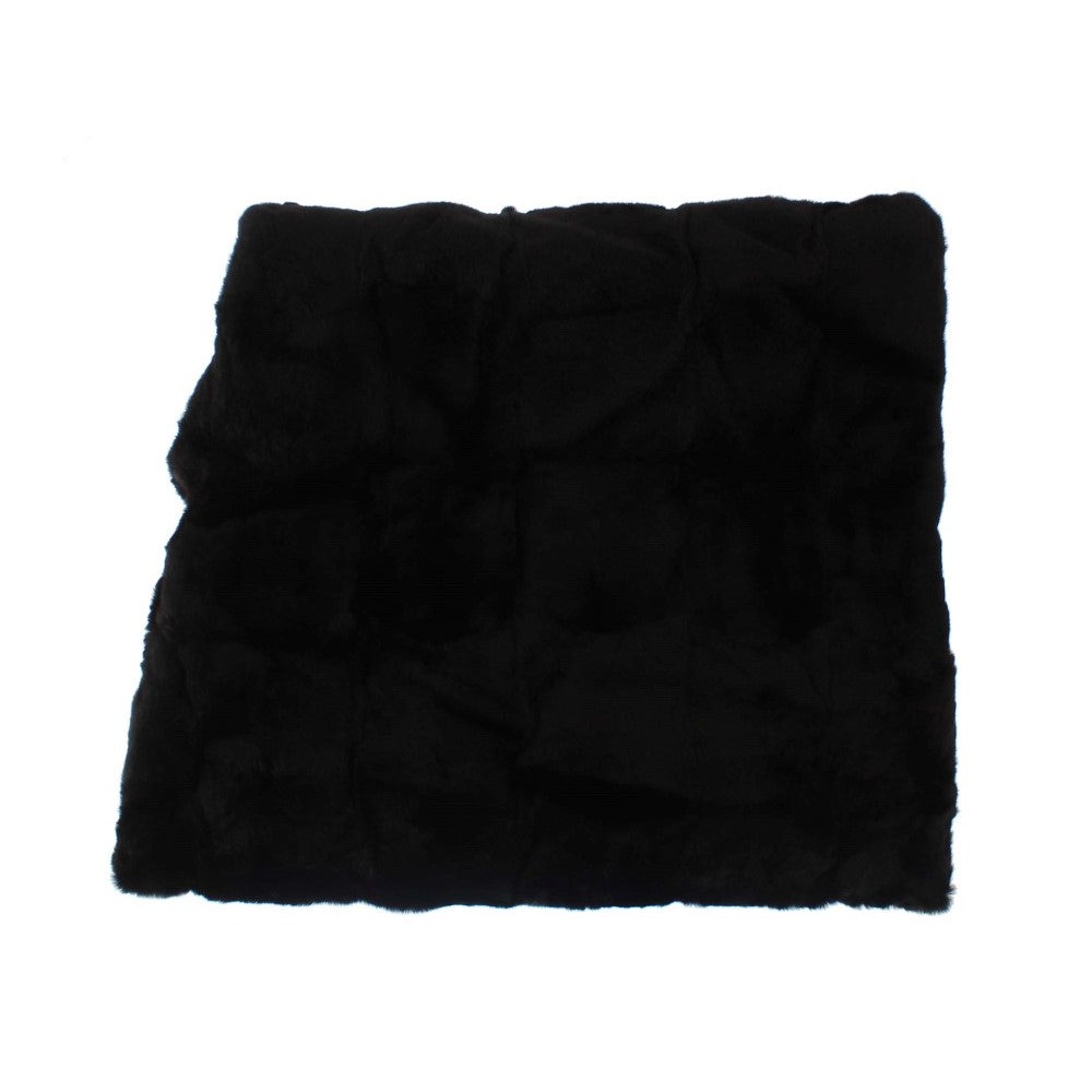 Dolce & Gabbana Schicker schwarzer Wiesel Pelz Kapuzenschal Wrap