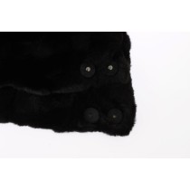 Dolce & Gabbana Schicker schwarzer Wiesel Pelz Kapuzenschal Wrap