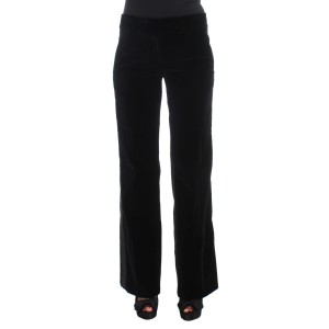 Ermanno Scervino Elegante Schwarze Hose mit weitem Bein aus Seidenmischung