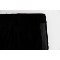Ermanno Scervino Elegante Schwarze Hose mit weitem Bein aus Seidenmischung