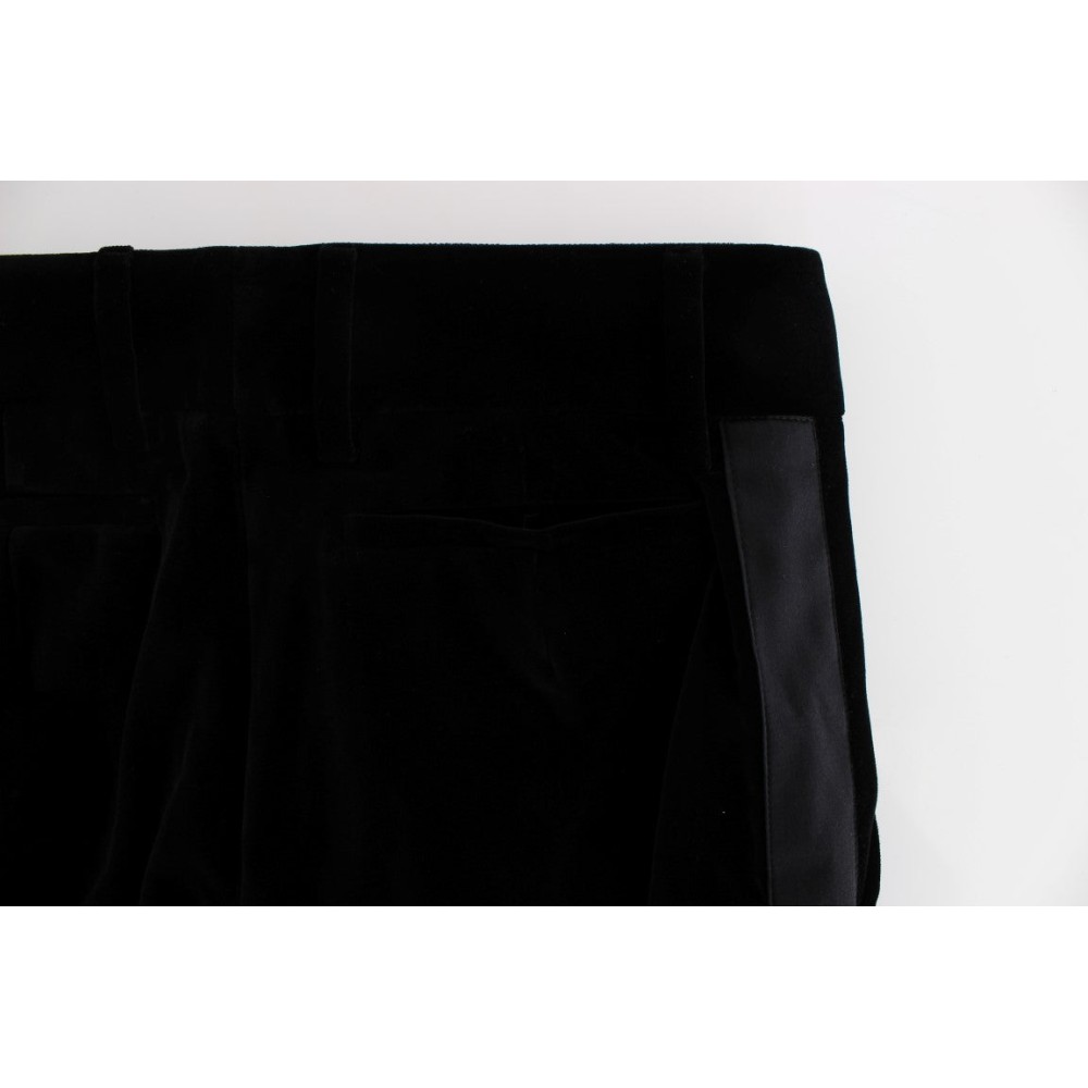 Ermanno Scervino Elegante Schwarze Hose mit weitem Bein aus Seidenmischung