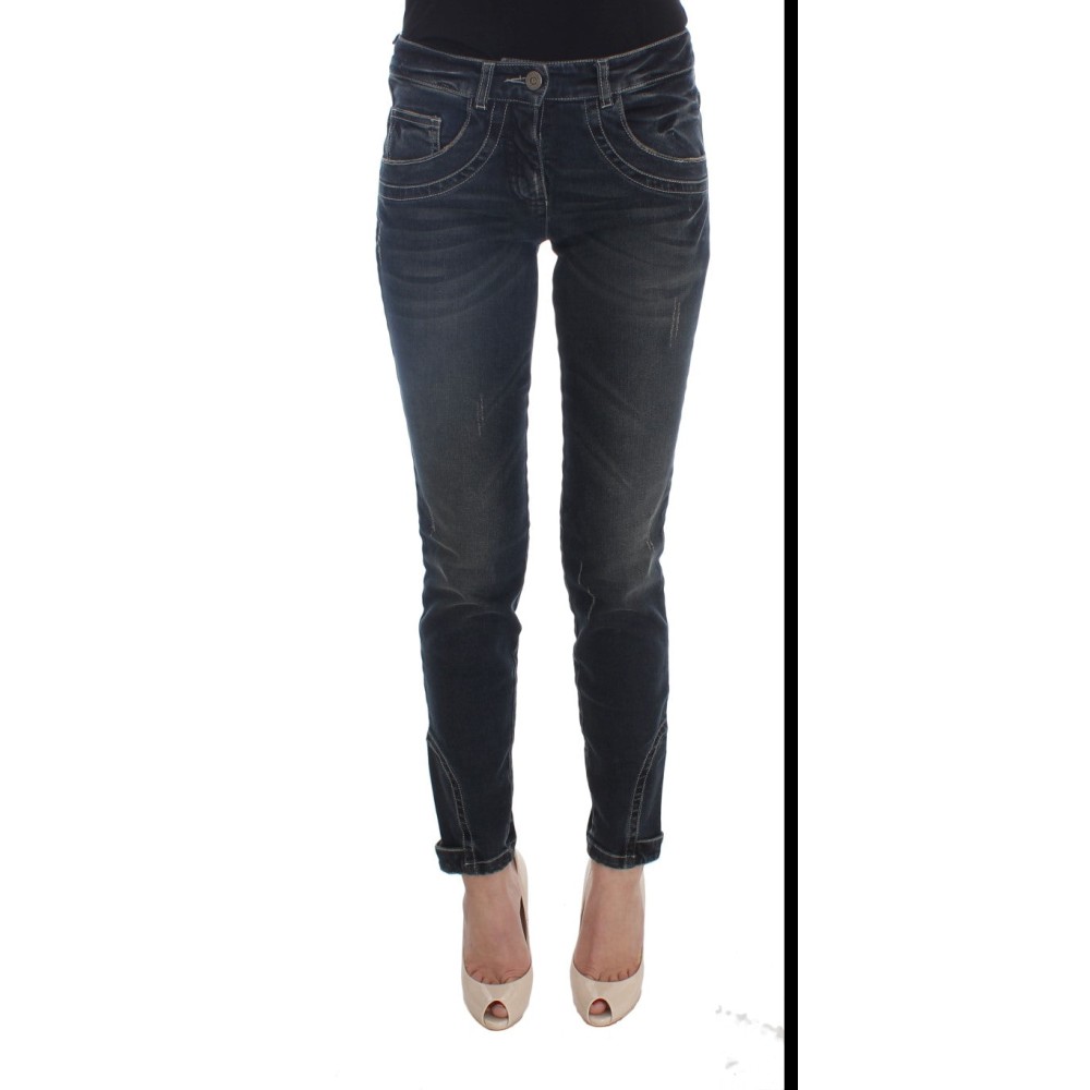 Ermanno Scervino Schicke schwarze Jeans mit weitem Bein aus Baumwolle