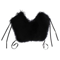 Dolce & Gabbana Elegantes Schulterband aus schwarzem Fuchsfell und Seide