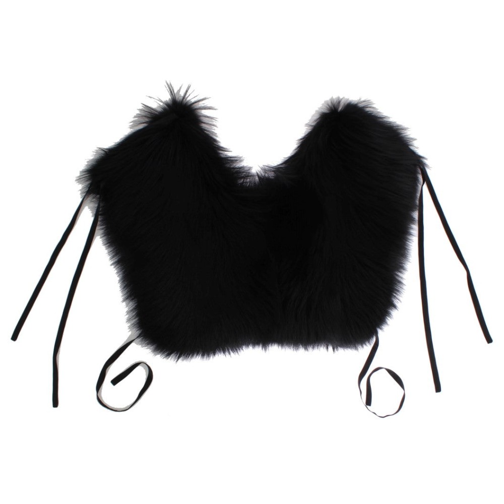 Dolce & Gabbana Elegantes Schulterband aus schwarzem Fuchsfell und Seide