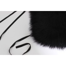 Dolce & Gabbana Elegantes Schulterband aus schwarzem Fuchsfell und Seide