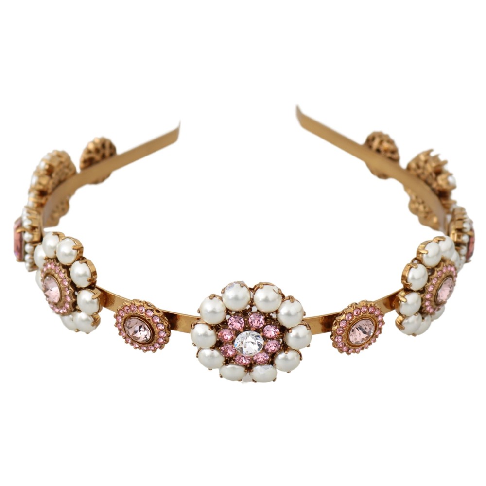 Dolce & Gabbana Elegantes Kristall Perlen Diadem Kopfstück
