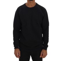 Daniele Alessandrini Schicker dunkelblauer Baumwollpullover mit Rundhalsausschnitt