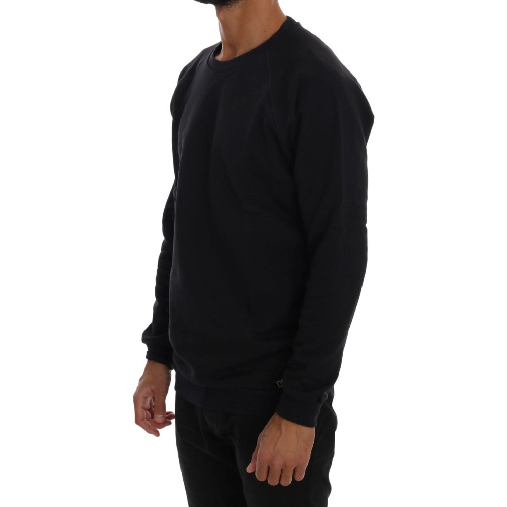 Daniele Alessandrini Schicker dunkelblauer Baumwollpullover mit Rundhalsausschnitt