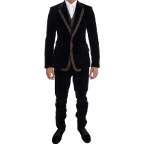 Dolce & Gabbana Eleganter blauer dreiteiliger Slim Fit Anzug