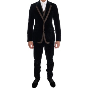 Dolce & Gabbana Eleganter blauer dreiteiliger Slim Fit Anzug