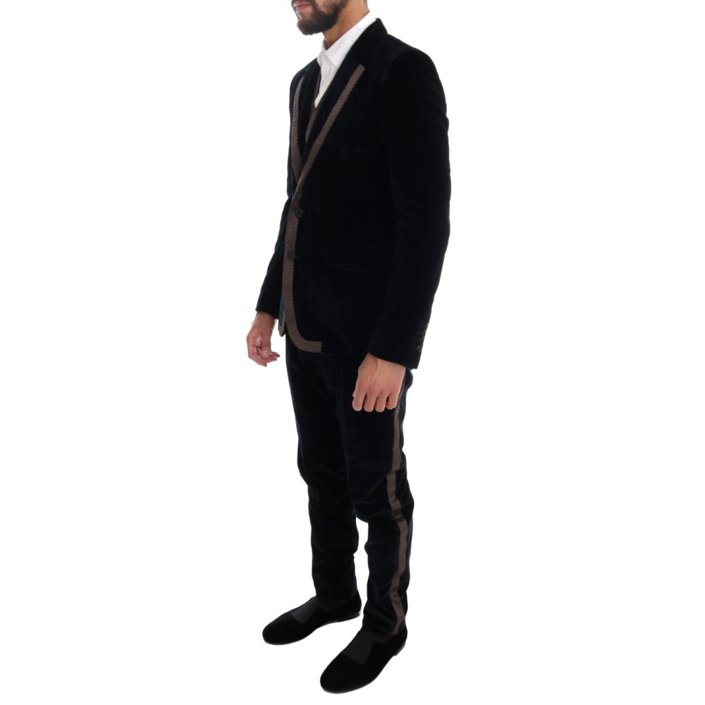 Dolce & Gabbana Eleganter blauer dreiteiliger Slim Fit Anzug