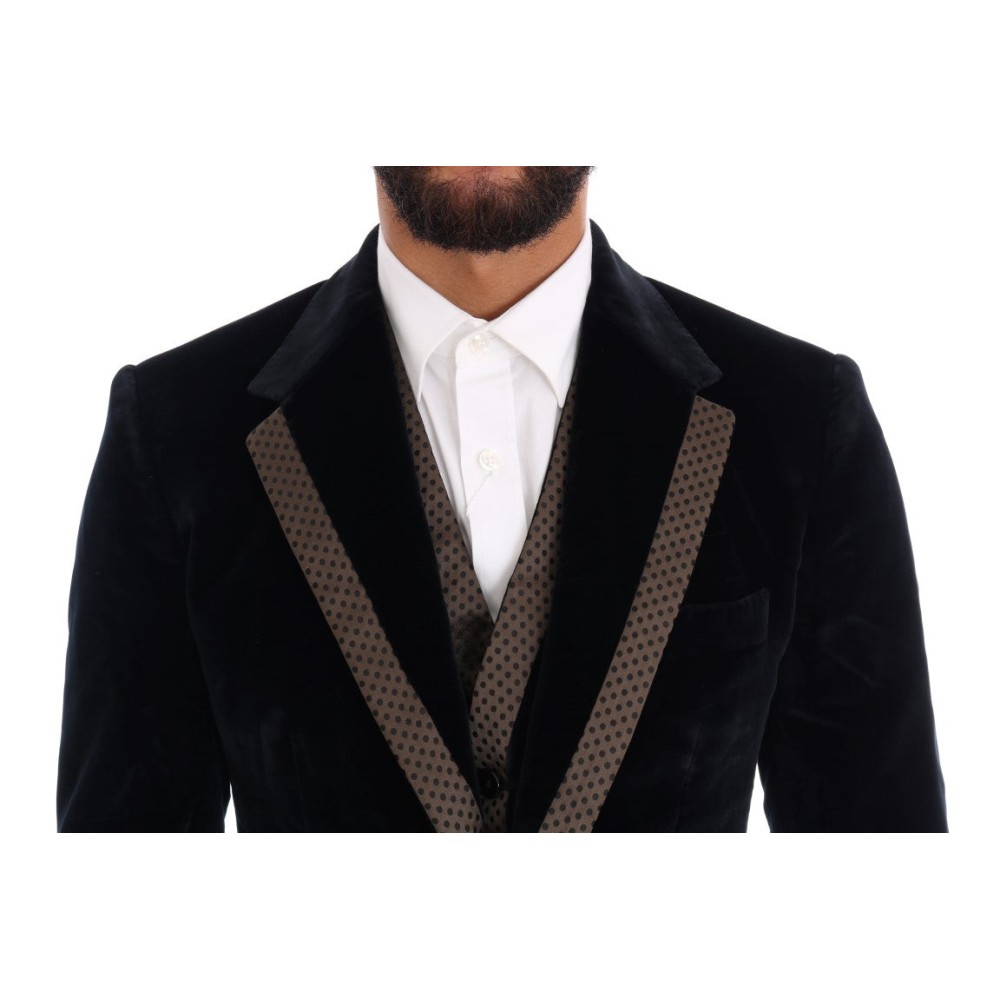 Dolce & Gabbana Eleganter blauer dreiteiliger Slim Fit Anzug
