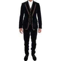 Dolce & Gabbana Eleganter blauer dreiteiliger Slim Fit Anzug