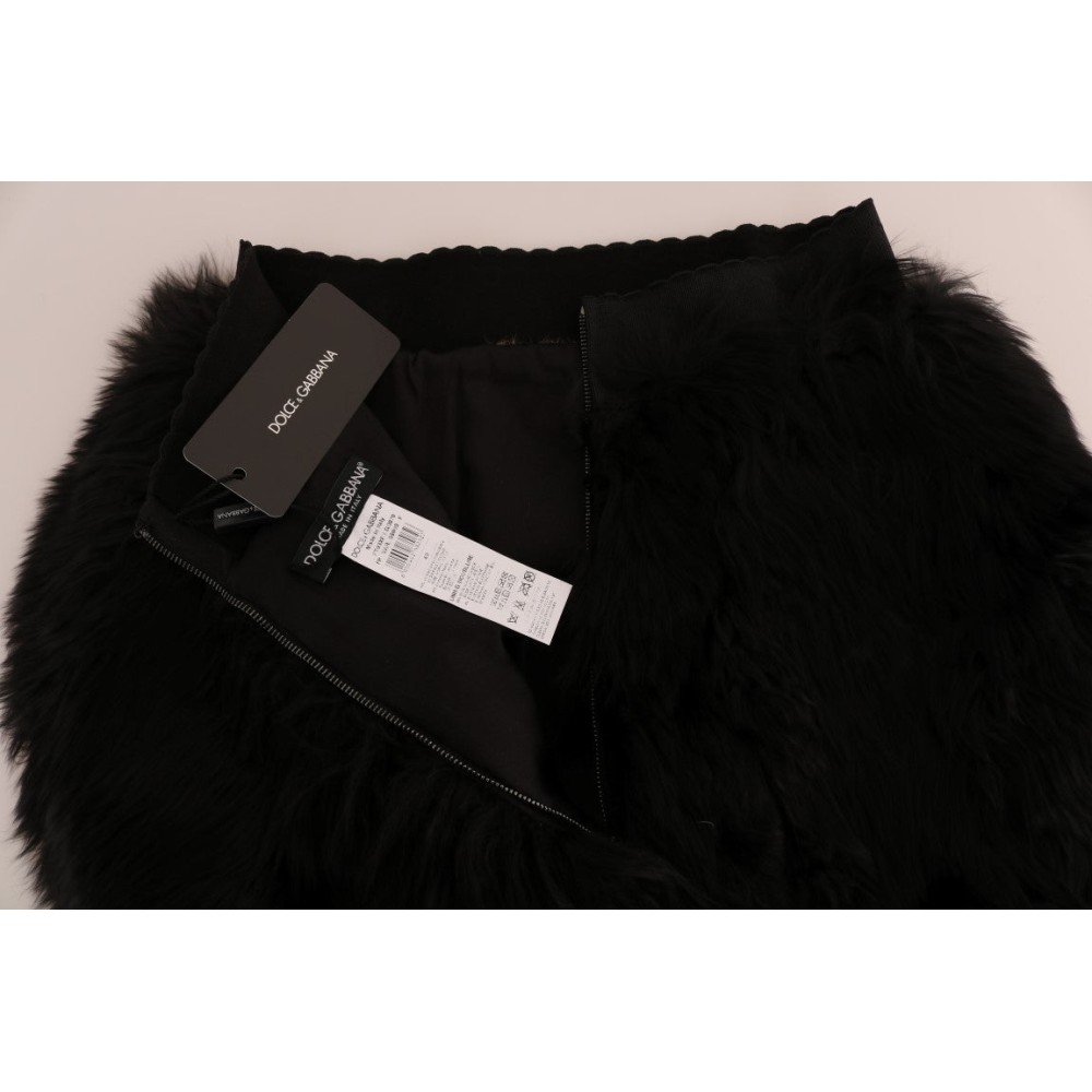 Dolce & Gabbana Exquisite Mini-Shorts aus schwarzem Nerzpelz