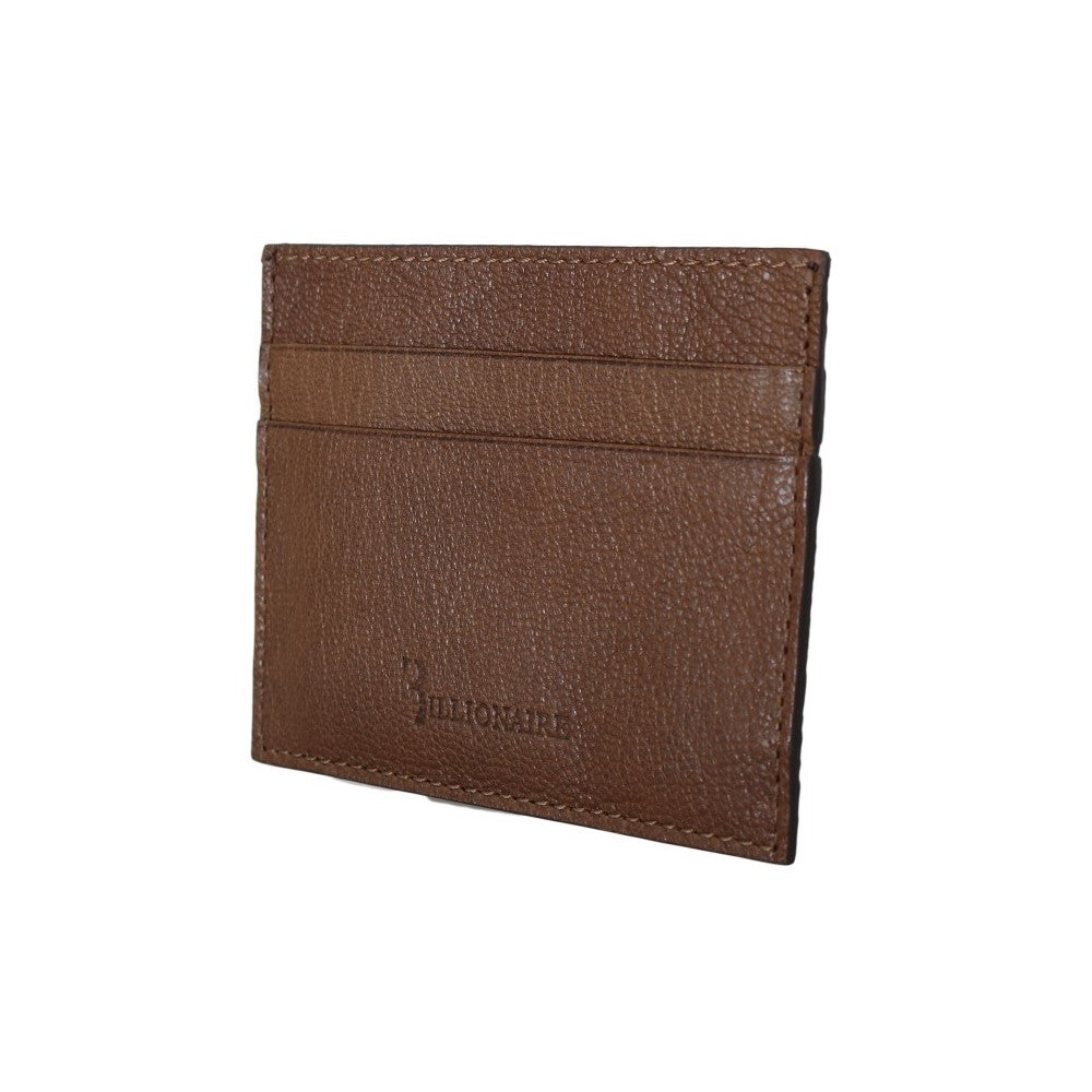 Billionaire Italian Couture Elegante Herrengeldbörse aus Leder in Braun