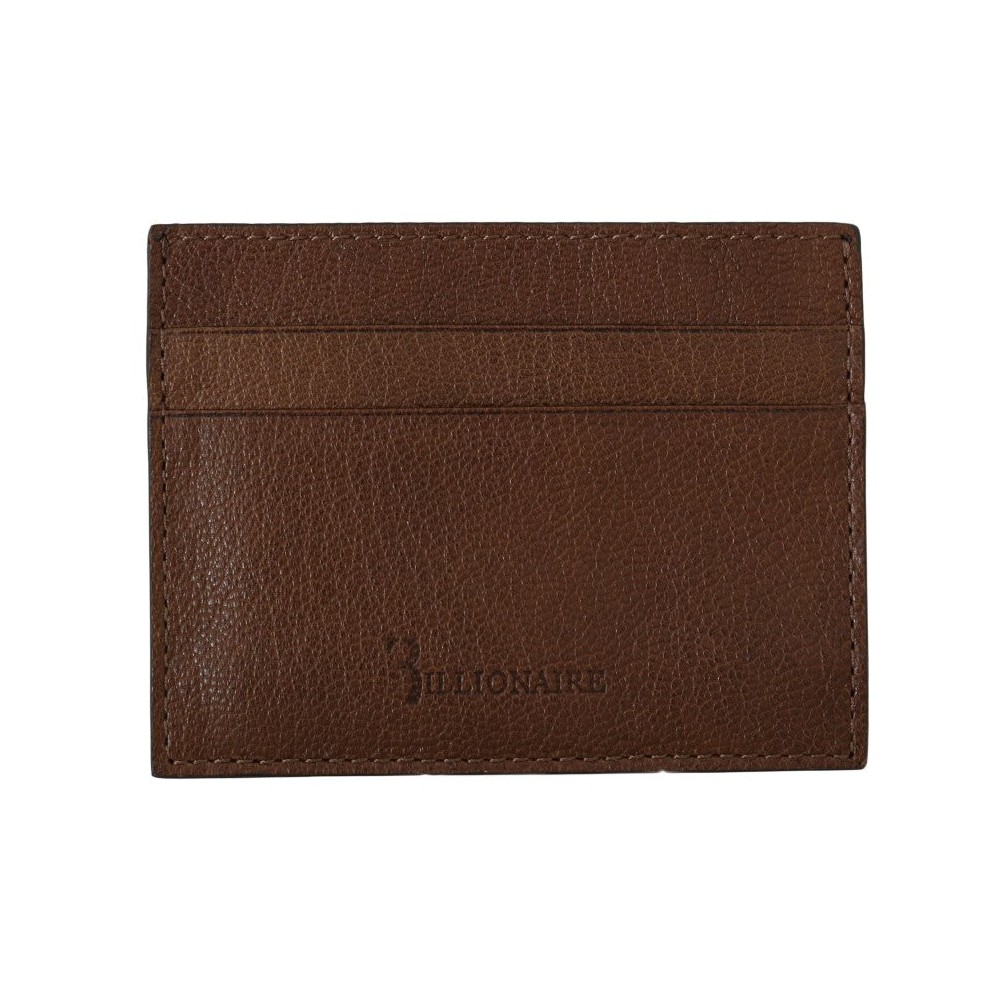 Billionaire Italian Couture Elegante Herrengeldbörse aus Leder in Braun