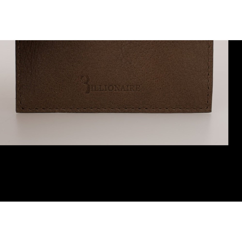 Billionaire Italian Couture Elegante Herrengeldbörse aus Leder in Braun