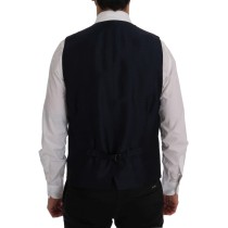 Dolce & Gabbana Elegante blau gestreifte Weste